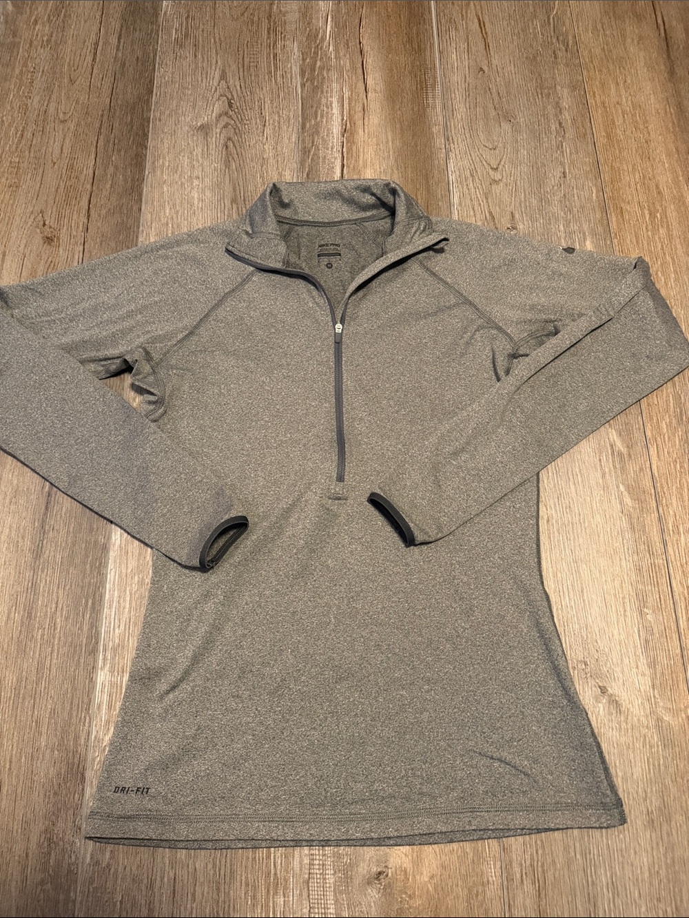 Nike Pro Women’s Heather Grey Quarter-Zip Performance Pullover